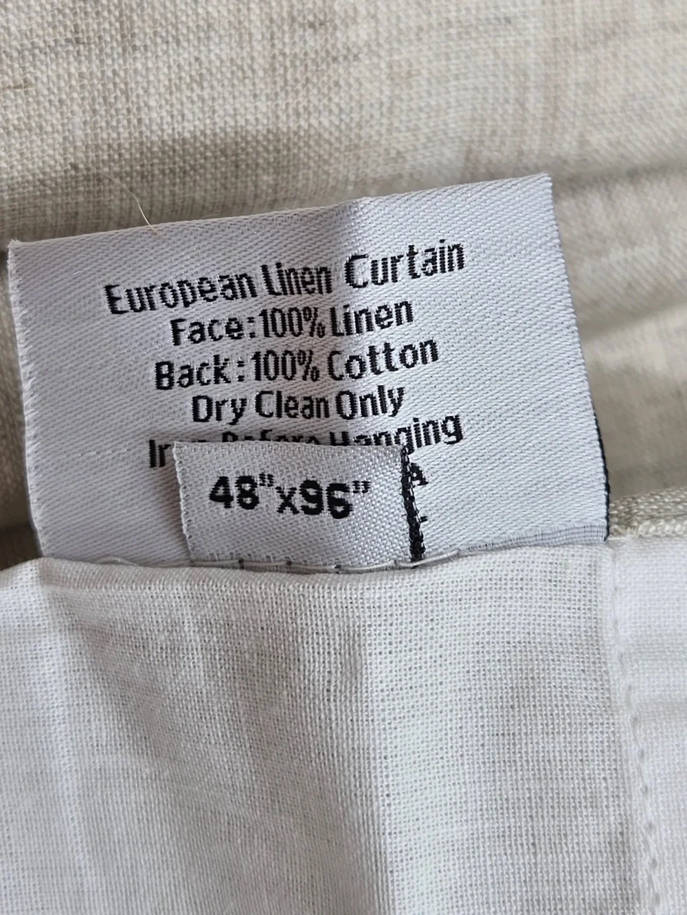 NWT QUINCE Set Of 2 48x96 European Linen Curtains Flax 0030